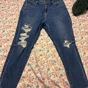 American Eagle Outfitters Ripped Blue Jeggings